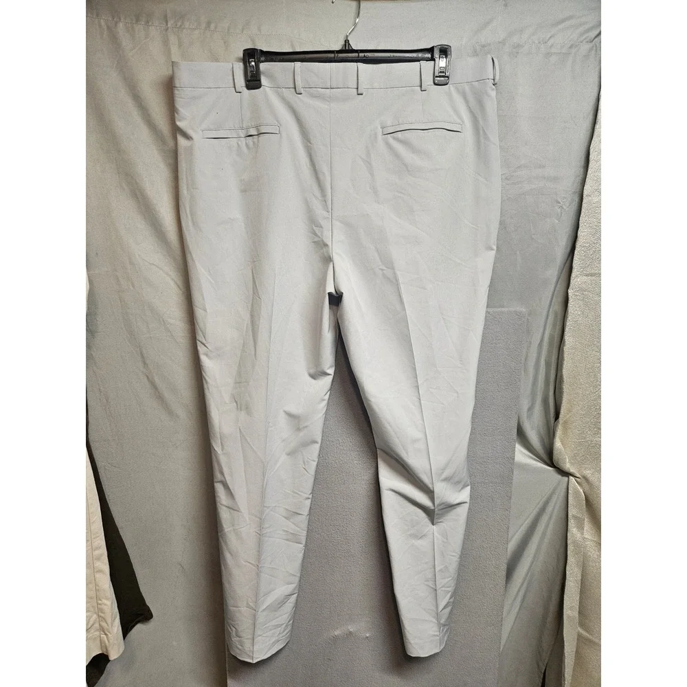 Stafford Mens Classic Fit Dress Pants Light Gray Performance Stretch 44x32